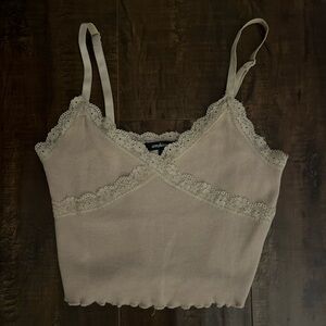 Ambiance Tan Floral Crop Top